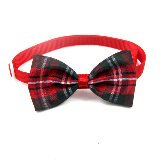 Plaid pet bow scarf color assortment