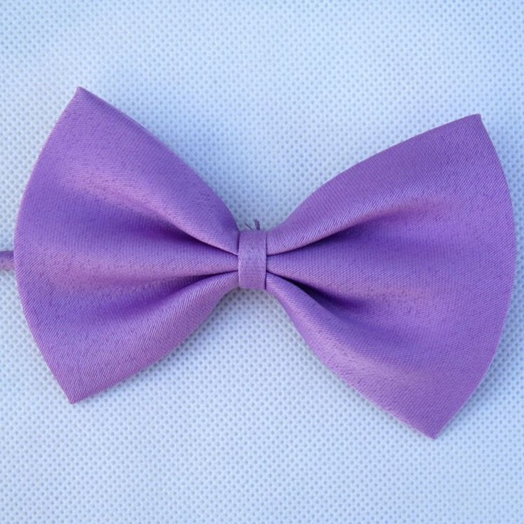 Soft lavender adjustable bow tie for a small dog