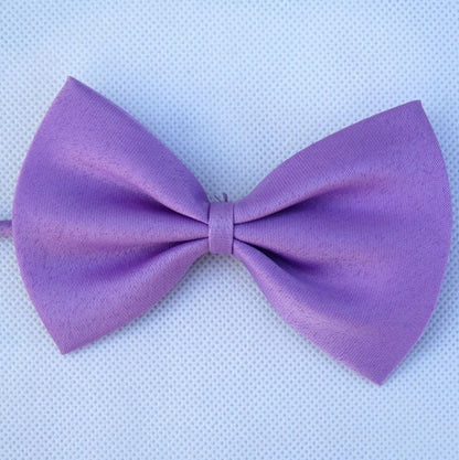 Soft lavender adjustable bow tie for a small dog