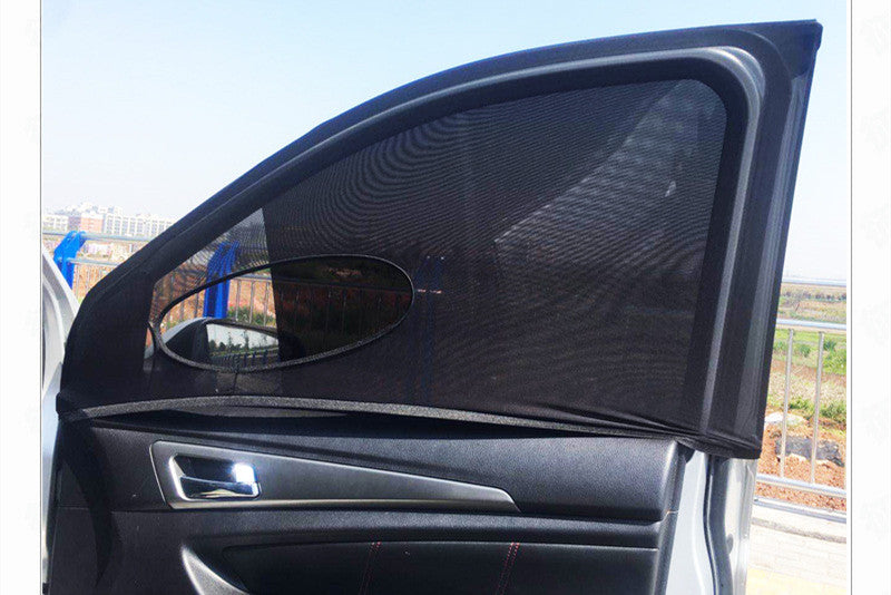 Mesh shade on a front passenger side window