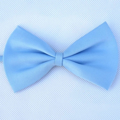 Soft light blue adjustable bow tie for a small dog