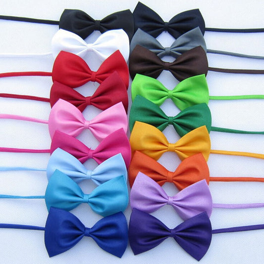 Soft-color adjustable bow ties for small dogs, assortment