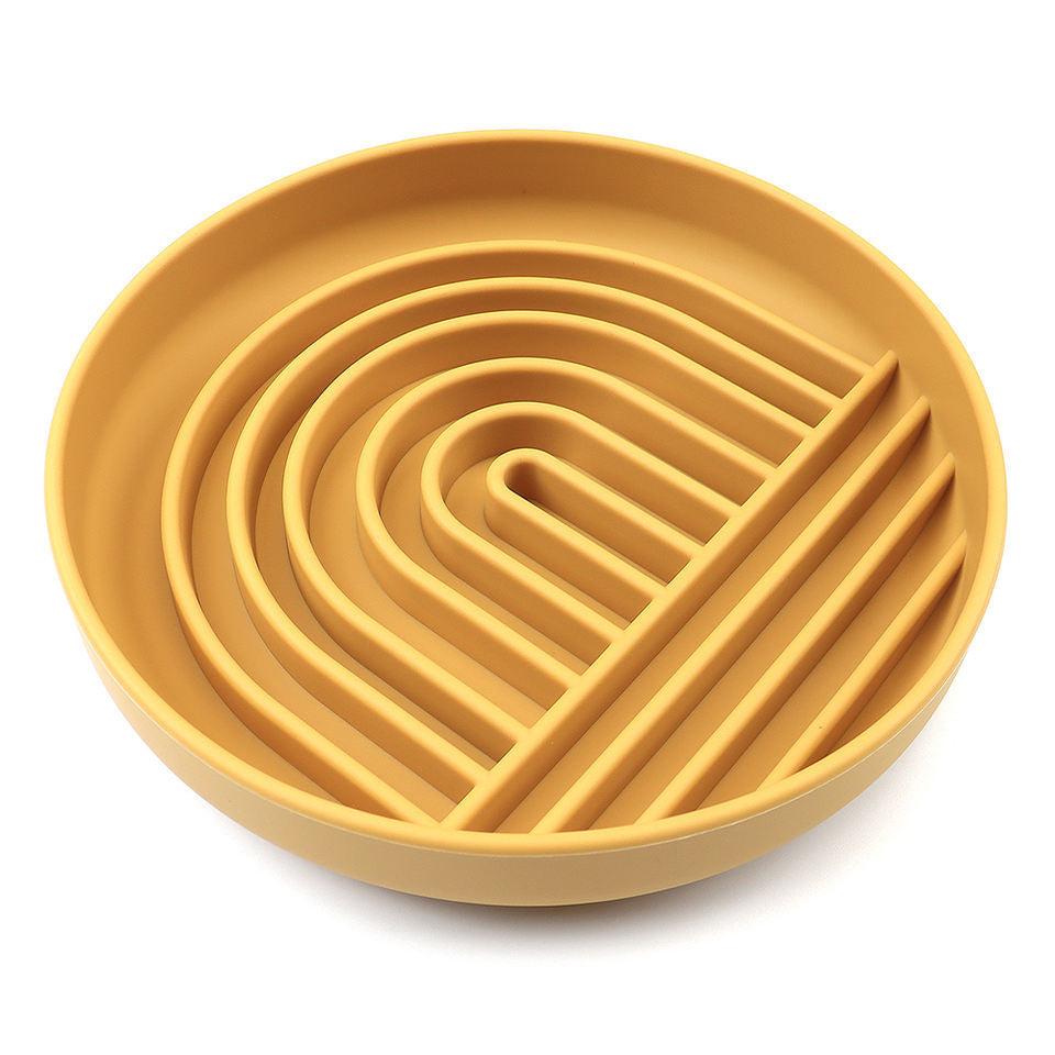 Mango yellow silicone slow feeder bowl for dogs
