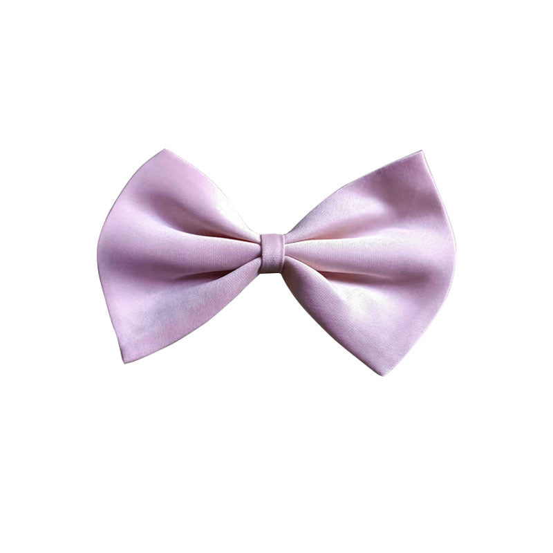 Soft light pink adjustable bow tie for a small dog