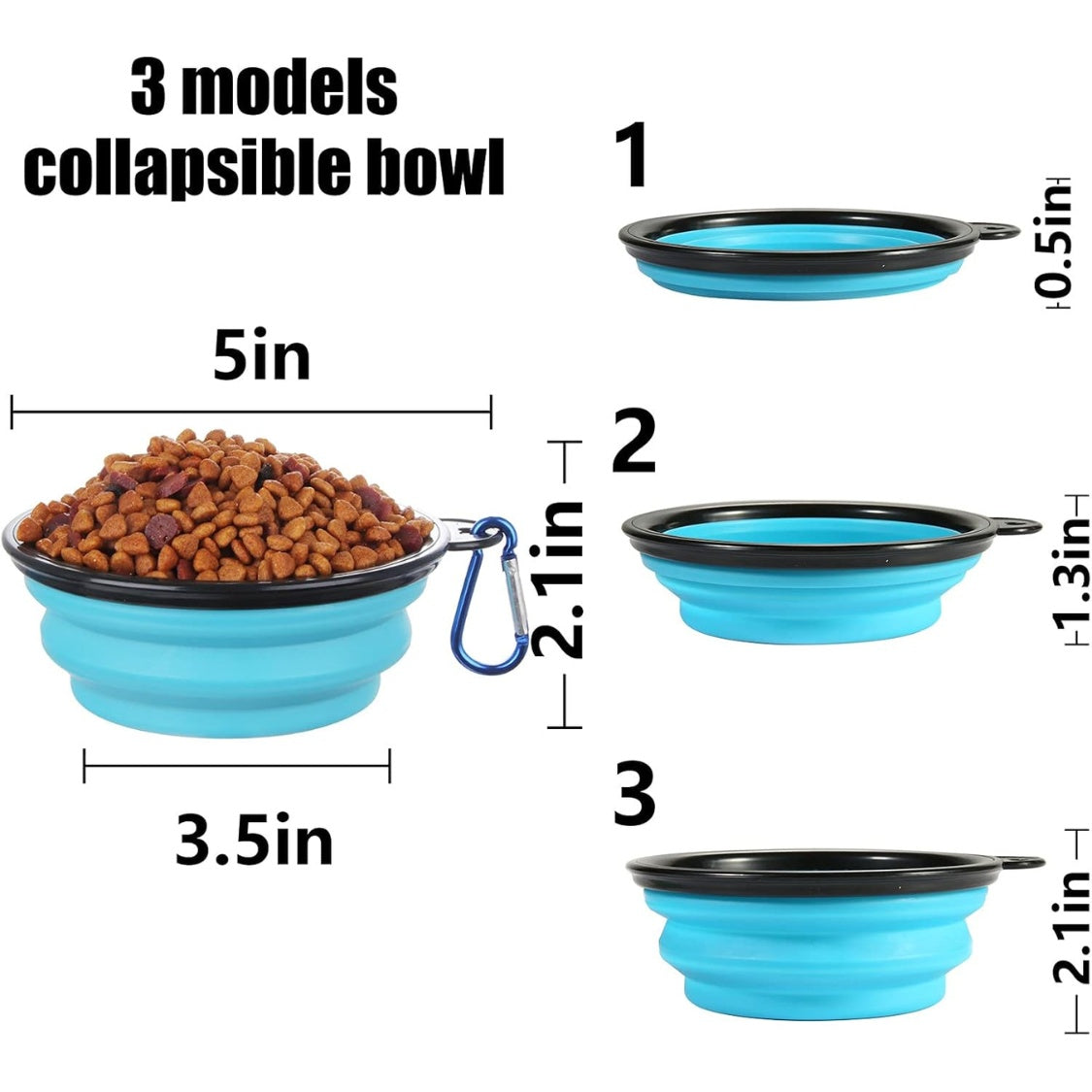 5-inch collapsible travel bowl for small dogs
