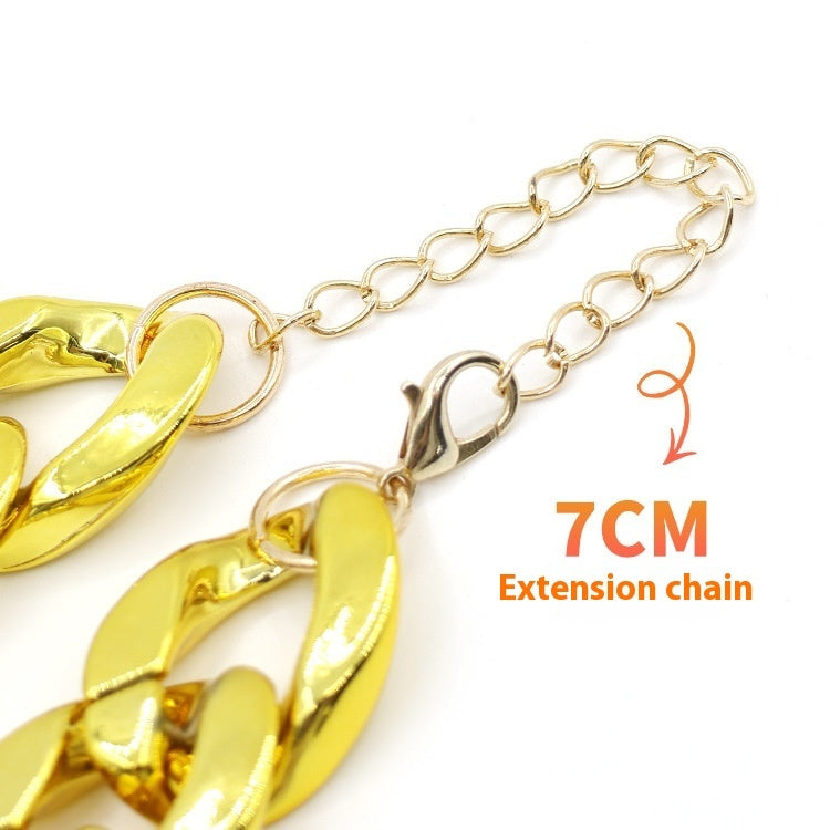 Gold dog chain clasp with about 7 cm extender