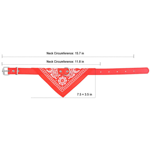 Adjustable leather-style collar with triangle bandana